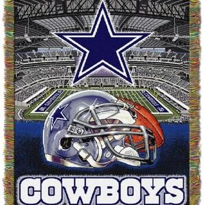 NFL Cowboys Blue and Silver Throw Blanket